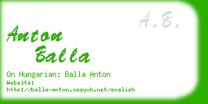 anton balla business card